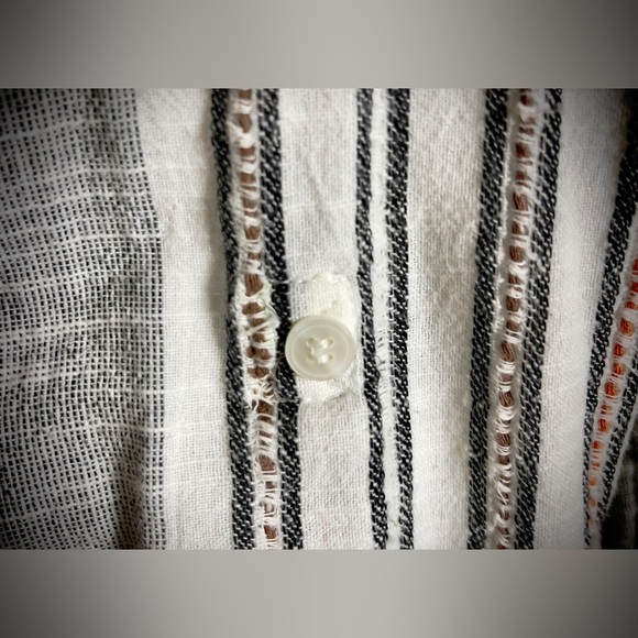 SOFT SURROUNDINGS “Aruba” Striped Soft Cotton Embroidered Long Sleeve Tunic - Picture 6 of 10